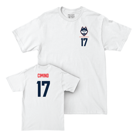UConn Women's Lacrosse Logo White Comfort Colors Tee  - Ava Cimino